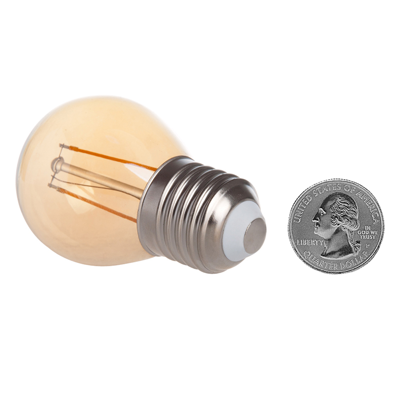 Gold Tint G16 E26/E27 2W LED Vintage Antique Filament Light Bulb, 25W Equivalent, 4-Pack, AC100-130V or 220-240V Gold Tint G16 E26/E27 2W LED Vintage Antique Filament Light Bulb, 25W Equivalent, 4-Pack, AC100-130V or 220-240V